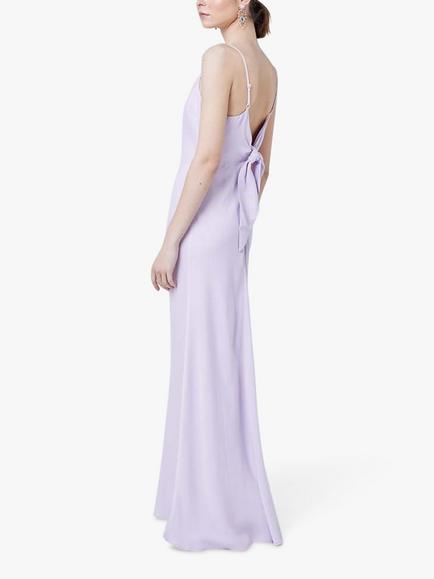 Maids to Measure Stella Sleeveless Satin Maxi Dress - view 2, Lilac