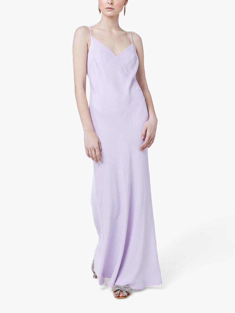 Maids to Measure Stella Sleeveless Satin Maxi Dress, Lilac, 8