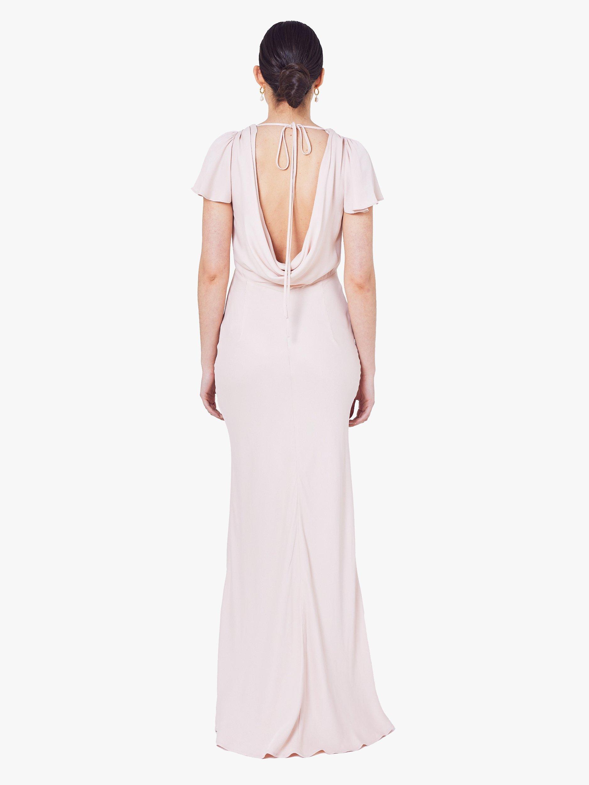 Product image 2 of 3, which shows Maids to Measure Eadie Empire Line Maxi Dress, Blush Pink, 8