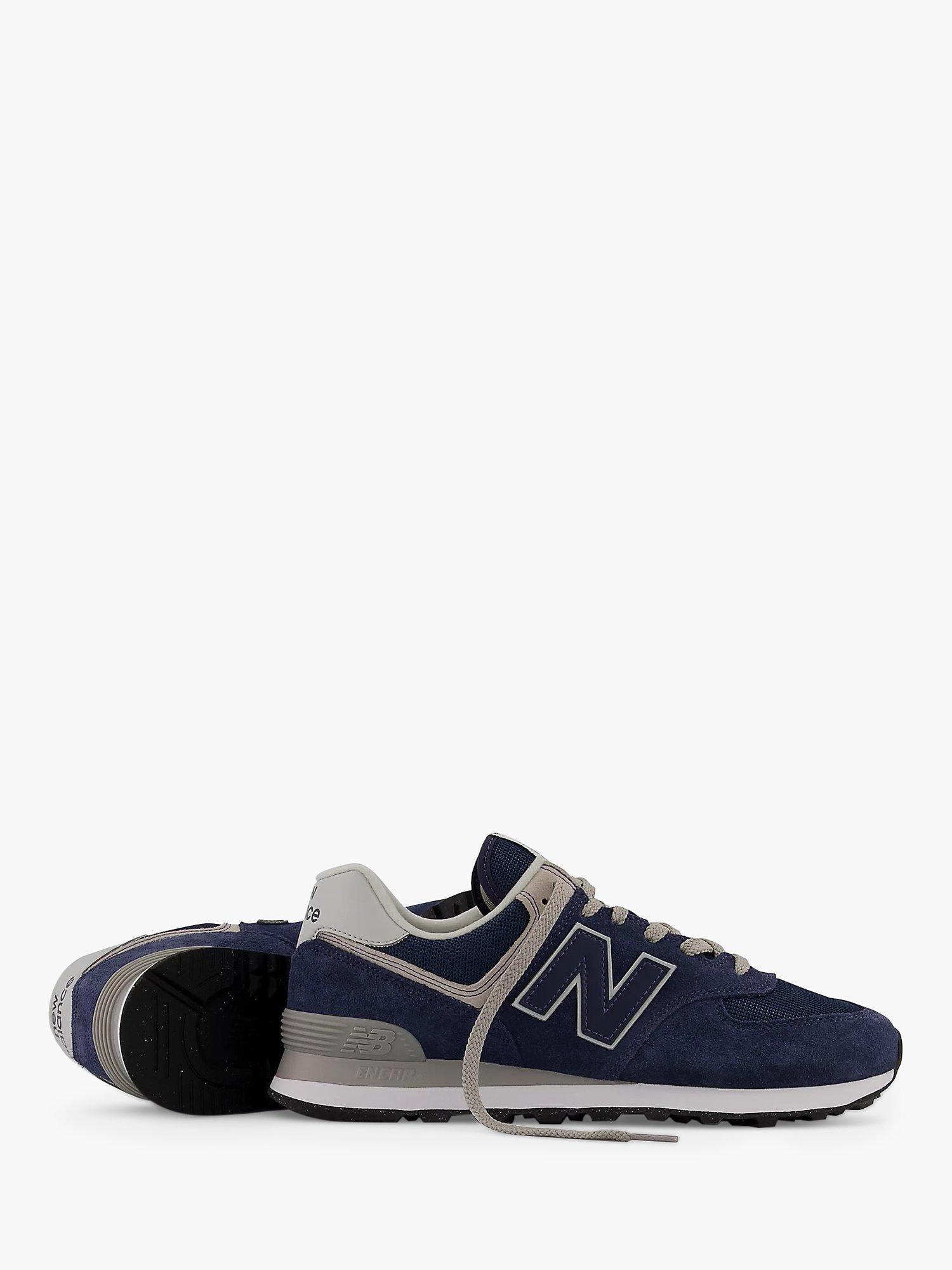 Product image 6 of 8, which shows New Balance 574 Suede Trainers, Navy/White, 7