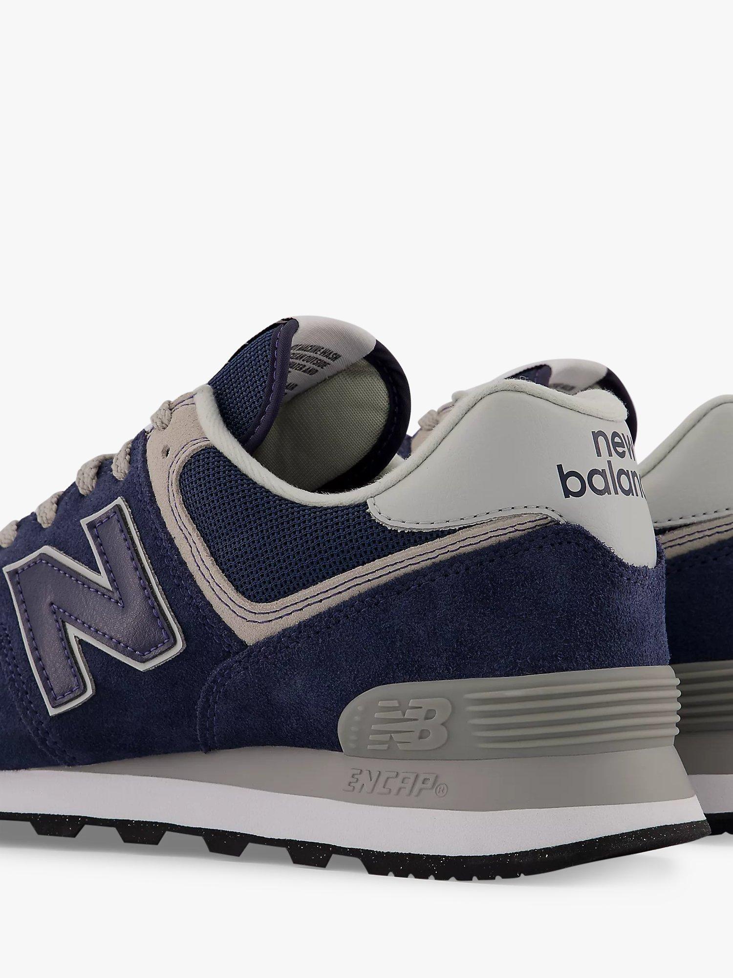 Product image 7 of 8, which shows New Balance 574 Suede Trainers, Navy/White, 7