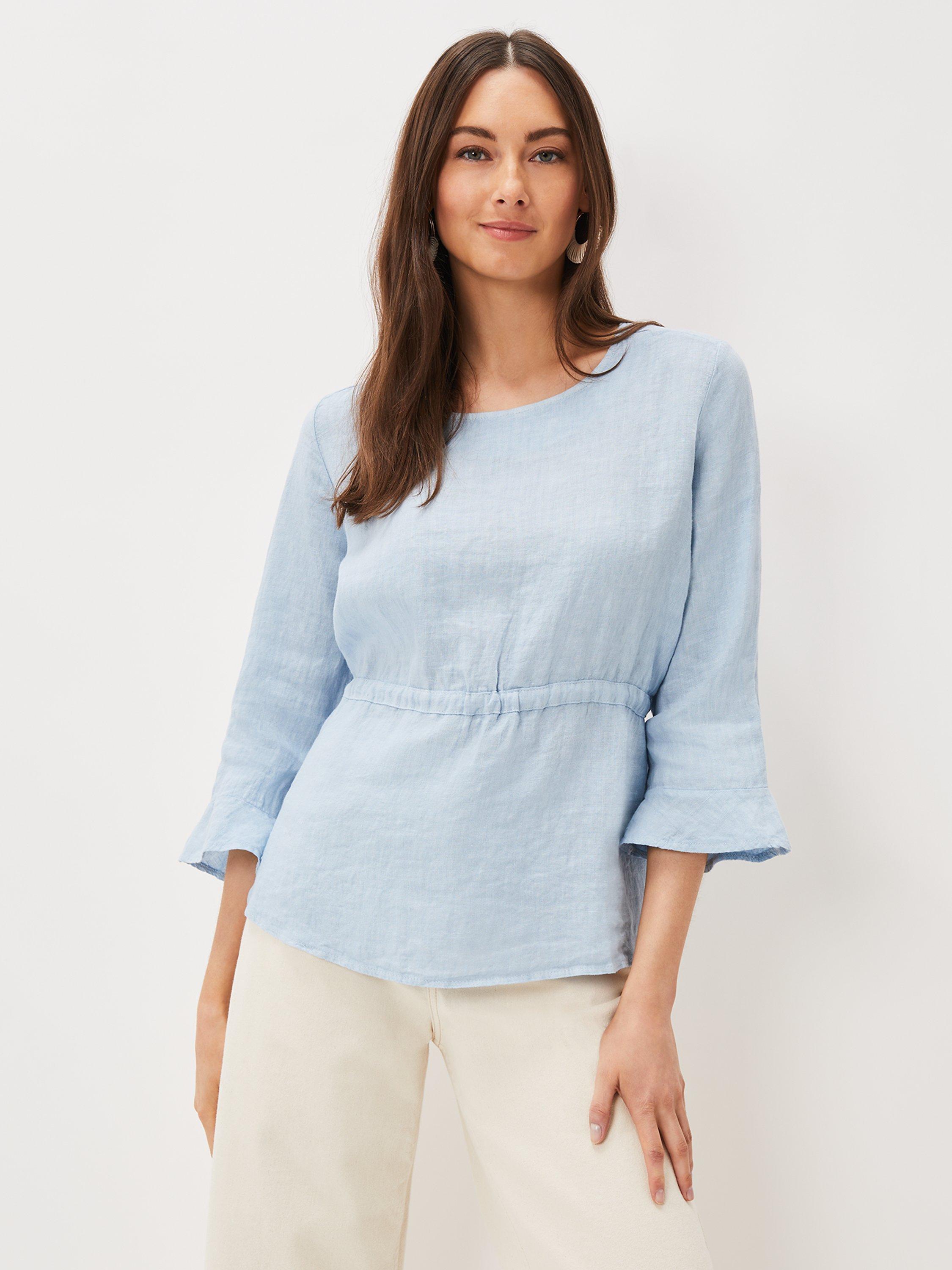 Phase Eight Iola Linen Channel Waist Blouse