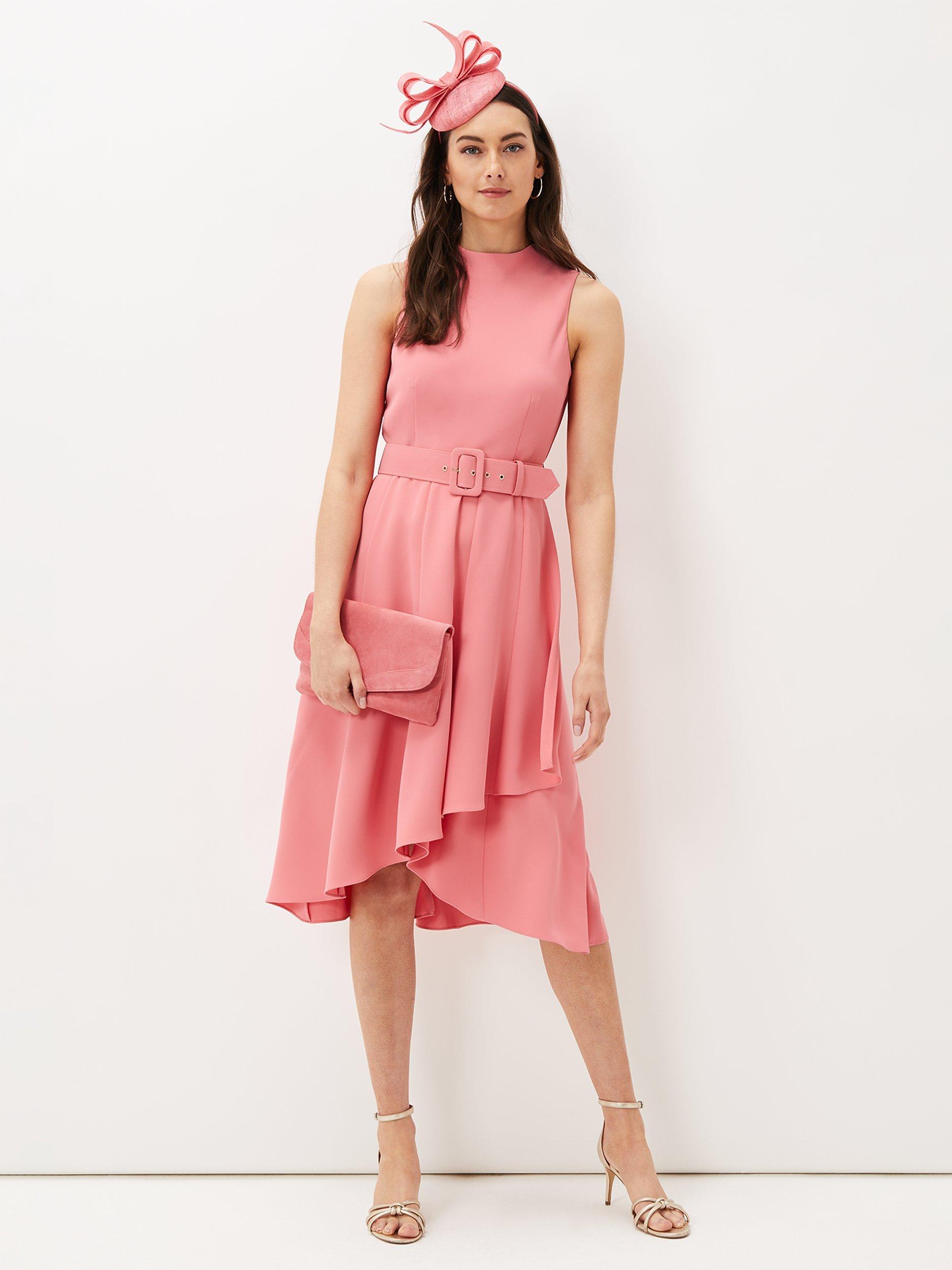Phase Eight Kazandra Belted Midi Dress, Watermelon