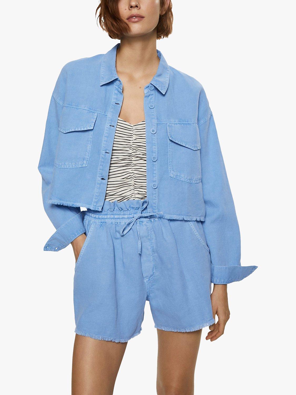 Mango Nala Cotton Linen Shorts