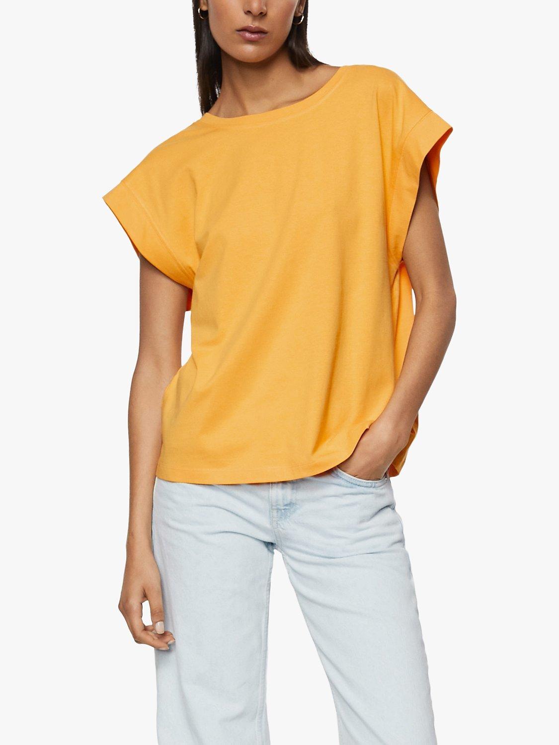 Mango Cotton T-Shirt, Orange, S