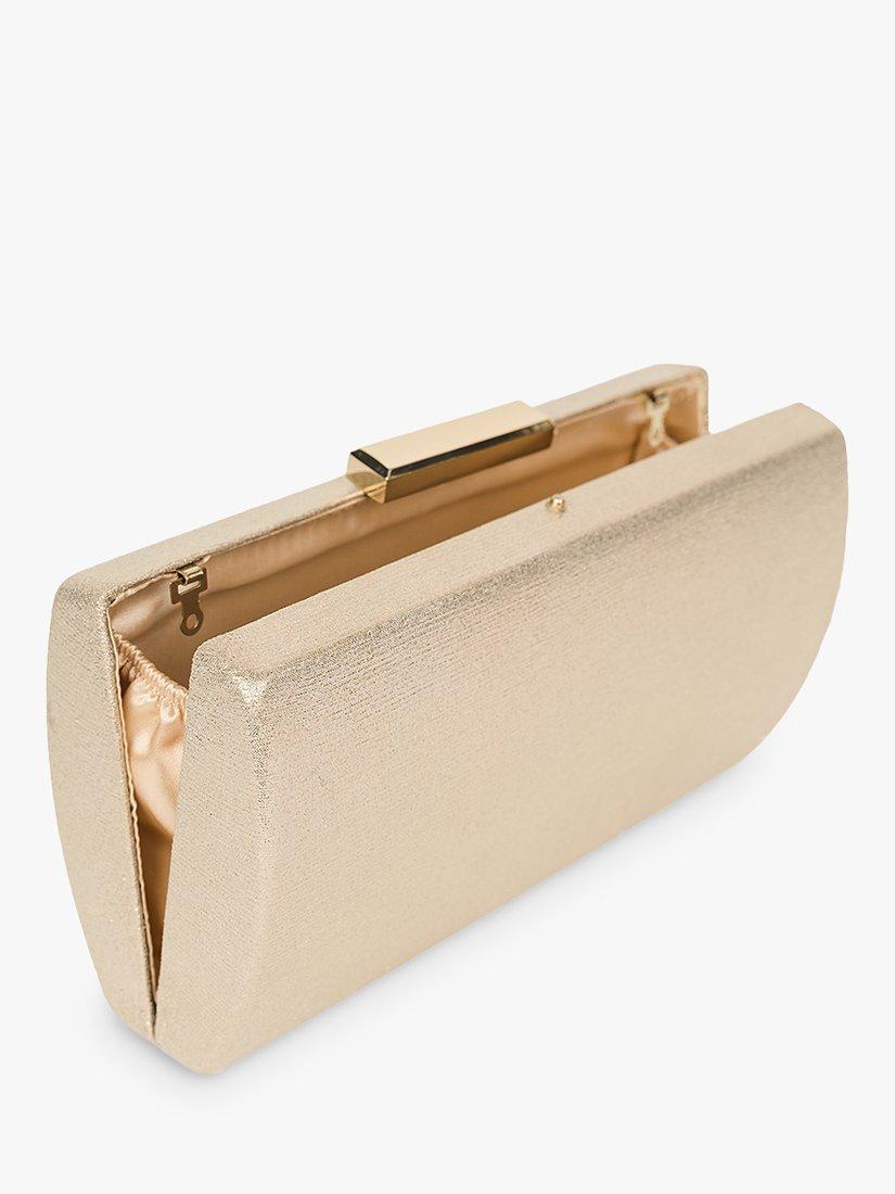 Product image 2 of 3, which shows Paradox London Dionne Box Clutch Bag, Champagne, One Size