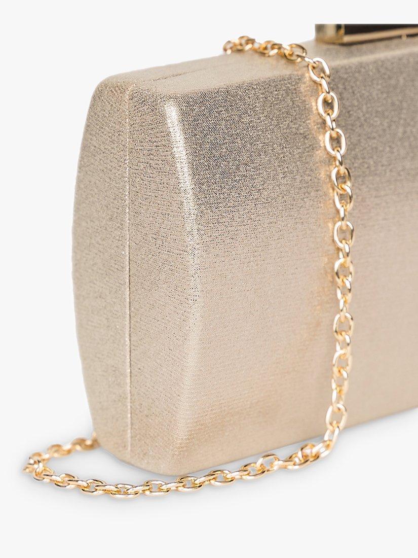 Product image 3 of 3, which shows Paradox London Dionne Box Clutch Bag, Champagne, One Size