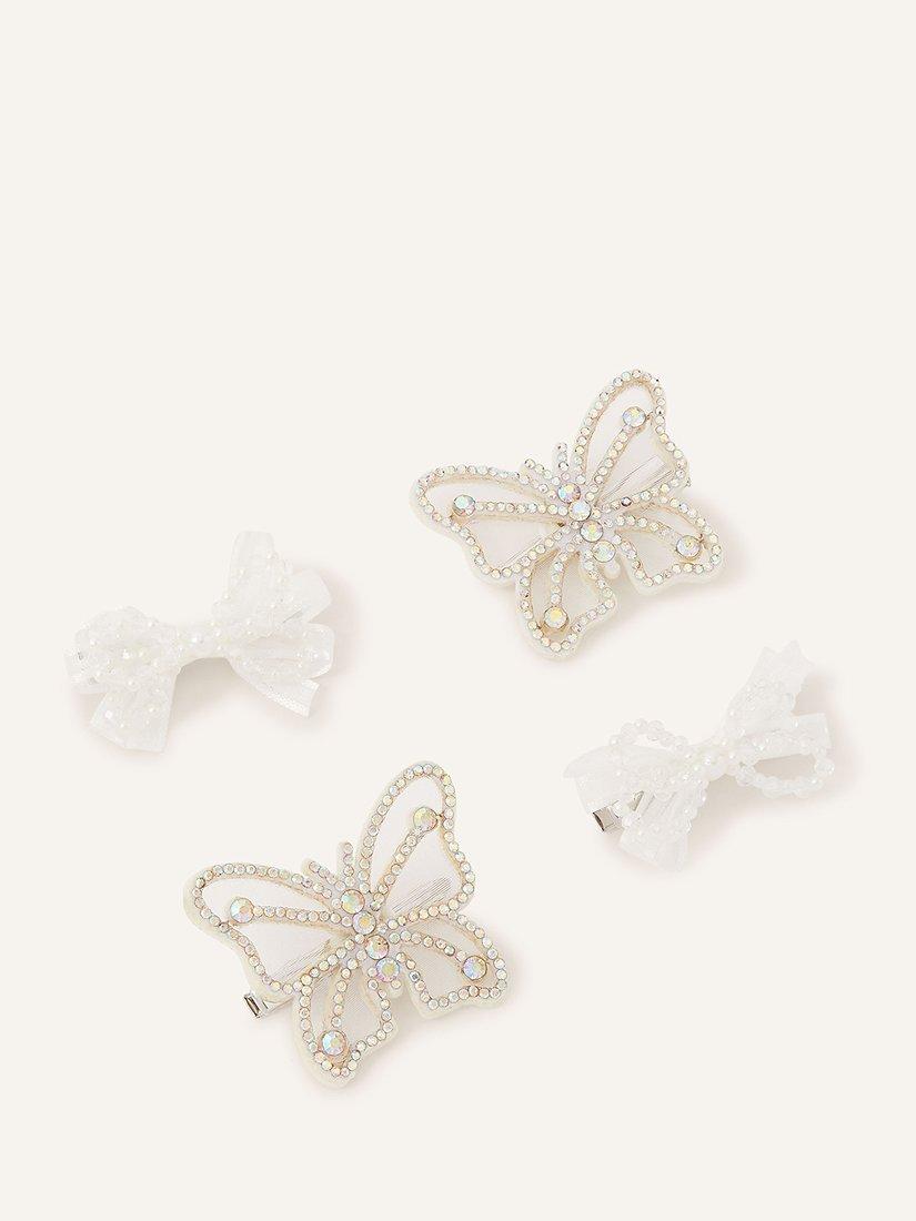 Monsoon Kids' Bridesmaid Hair Clip Set, Ivory