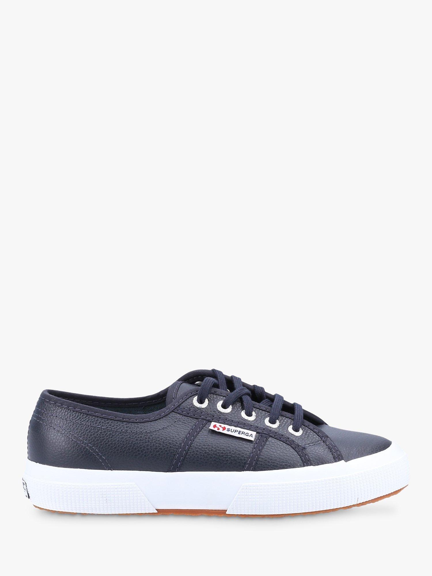 Superga 2750 Tumbled Leather Trainers, Navy