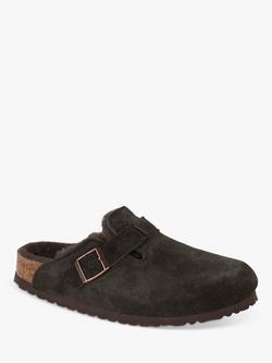 Birkenstock Boston Sheraling Lined Clogs, Mocha - view 2, Mocha