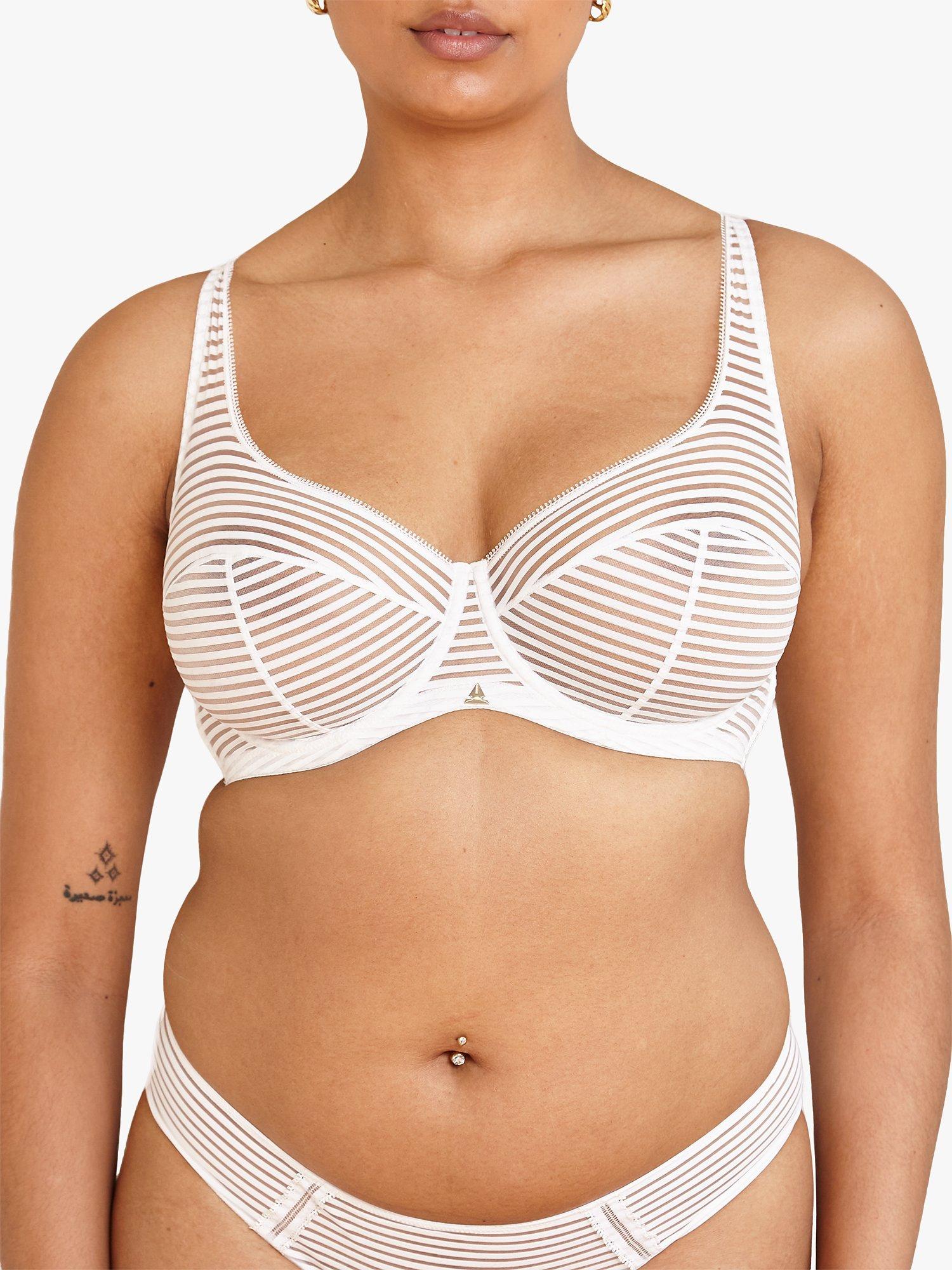 Beija London Stripes Z Non Padded Underwired Bra, White, 32FF