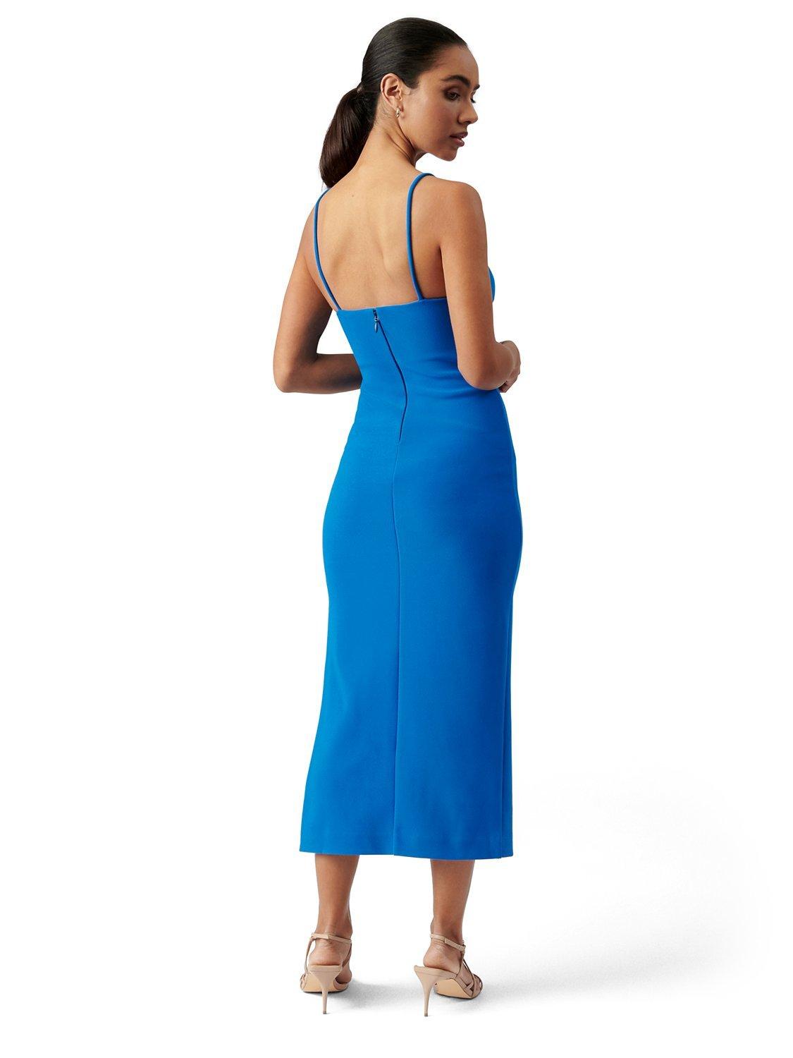 Forever New Alisandra Side Split Midi Dress, Zinc Blue, 6