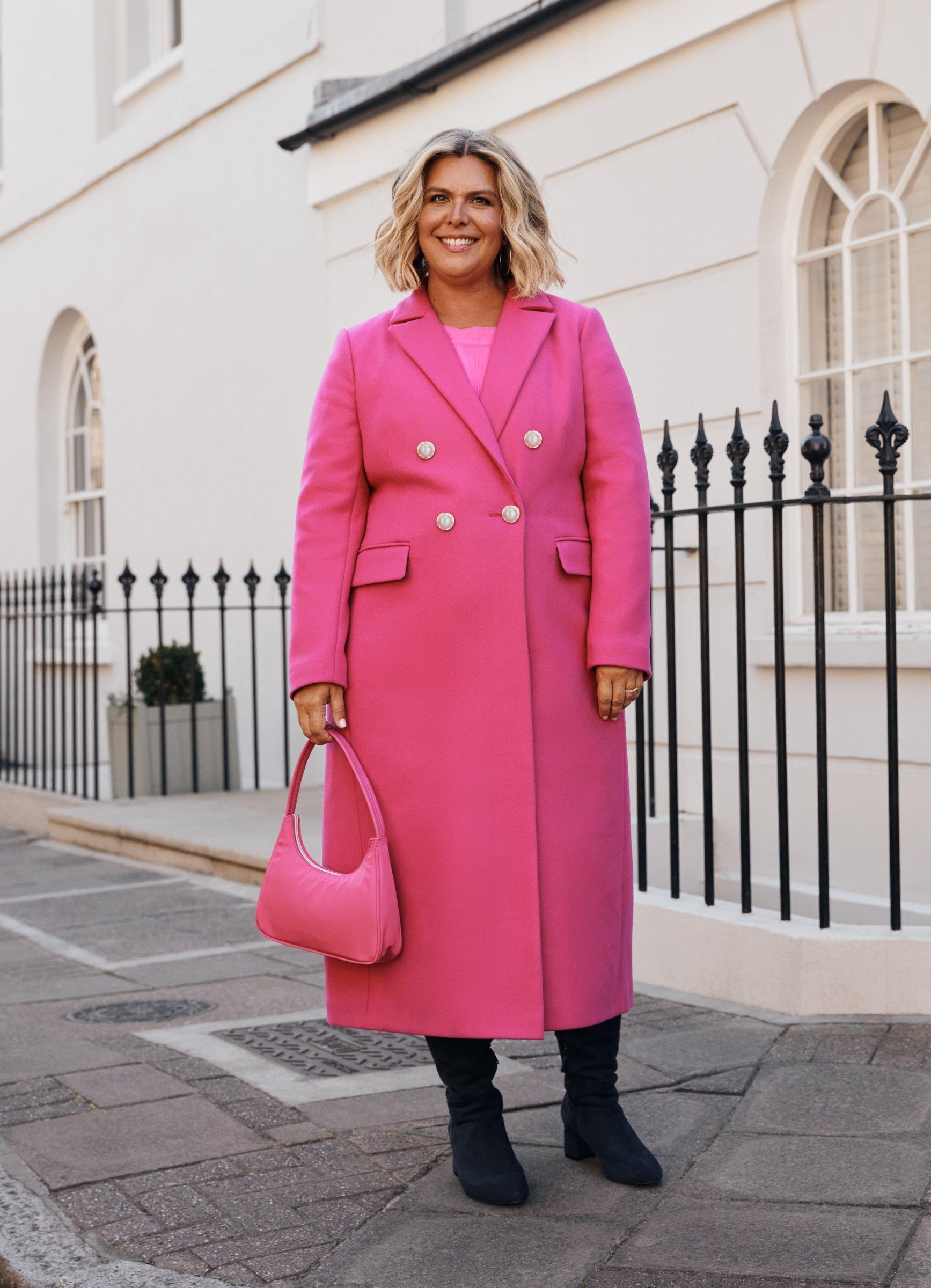 John Lewis + Erica Davies Italian Wool Blend Tuxedo Coat, Pink