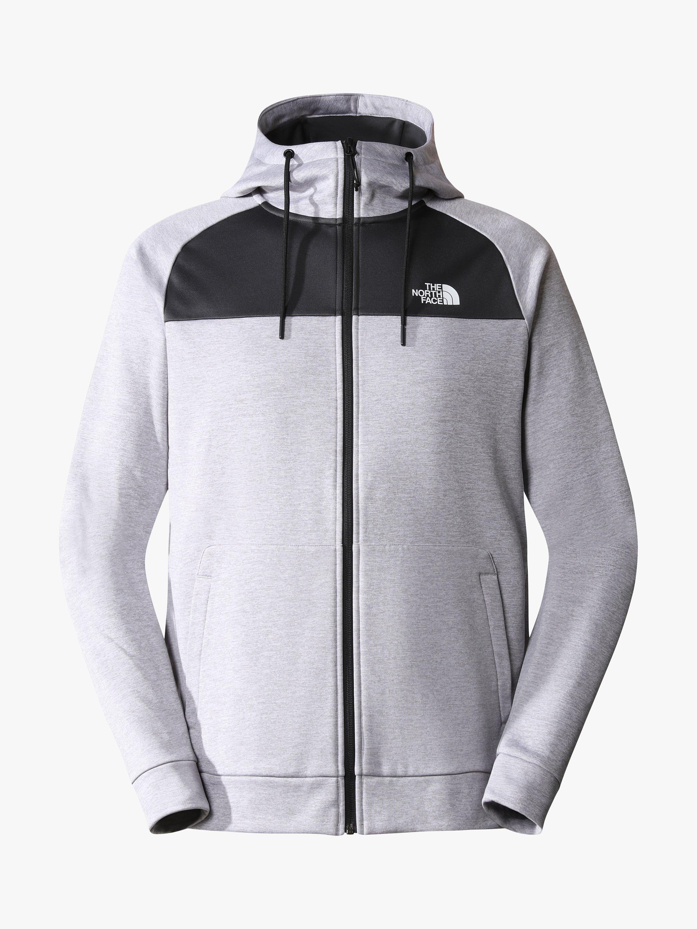 The North Face Reaxion Fleece Zip Hoodie, TNF Light Grey Heather/Asphalt Grey