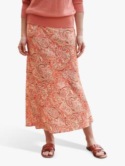 Pure Collection Bias Cut Paisley Print Midi Skirt, Kasbah, Kasbah