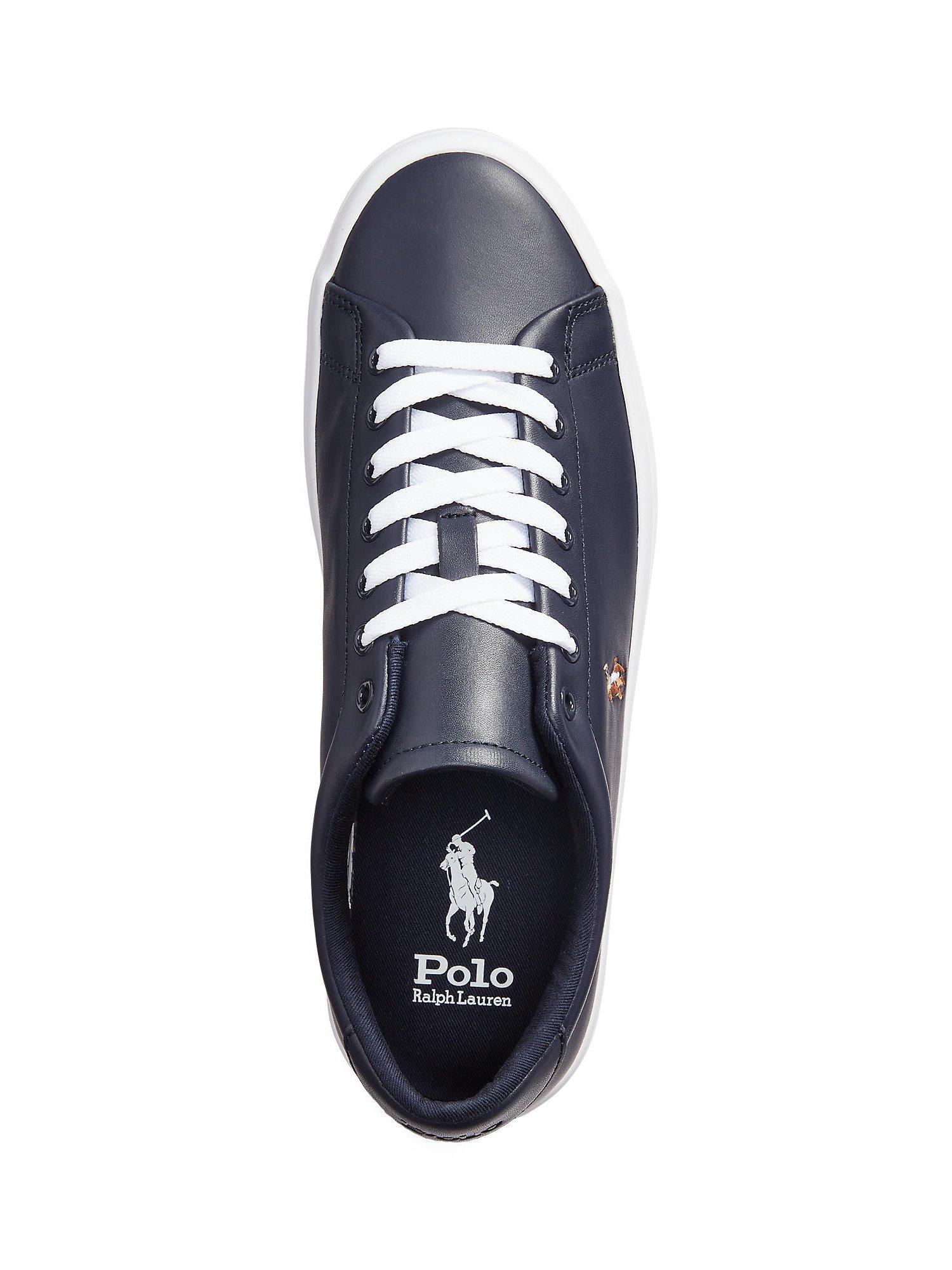 Product image 3 of 4, which shows Polo Ralph Lauren Longwood Leather Trainers, Hunter Navy, 12