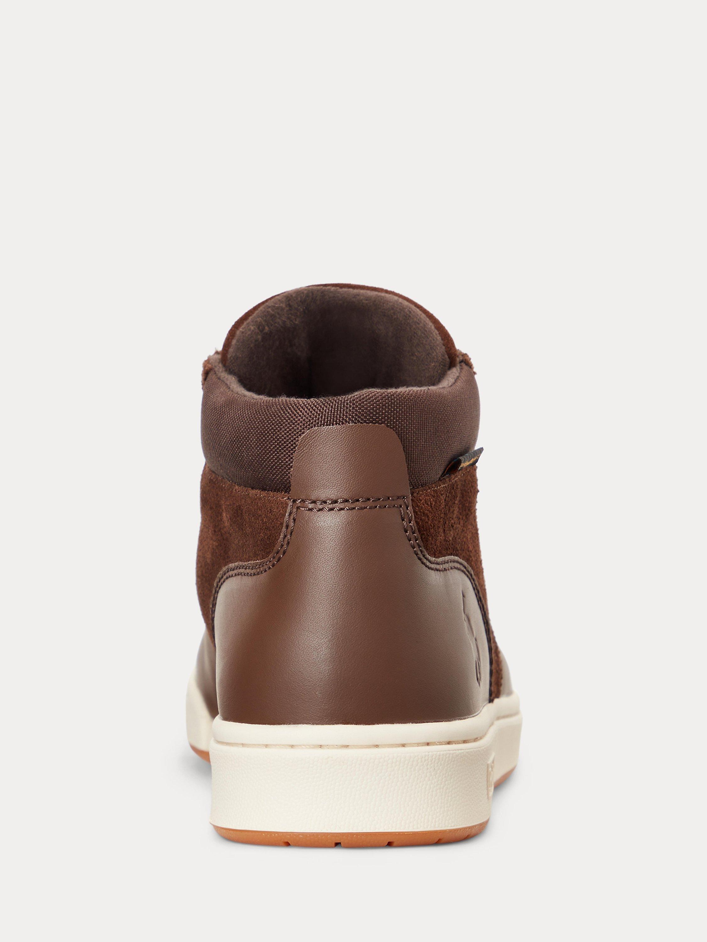 Product image 3 of 4, which shows Ralph Lauren Waterproof Leather-Suede Sneaker Boots, Brown, 7