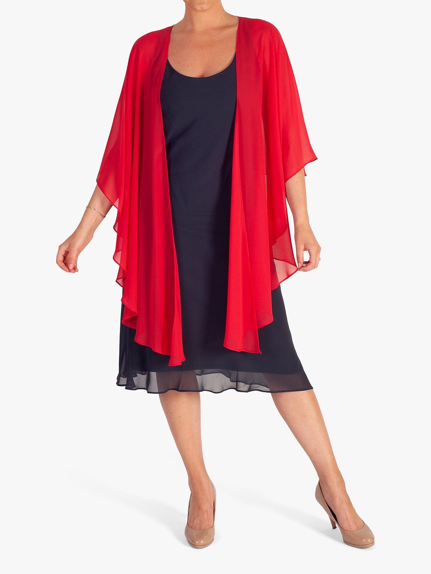 Product image 1 of 5, which shows Chesca Chiffon Shawl, Poppy