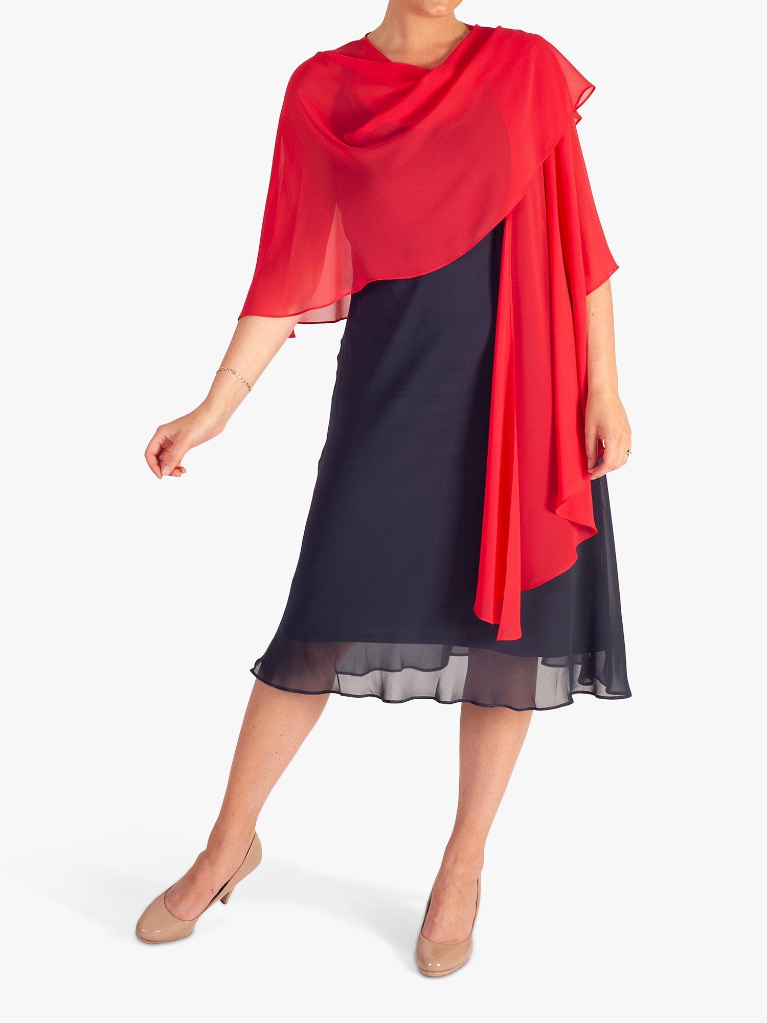 Product image 4 of 5, which shows Chesca Chiffon Shawl, Poppy