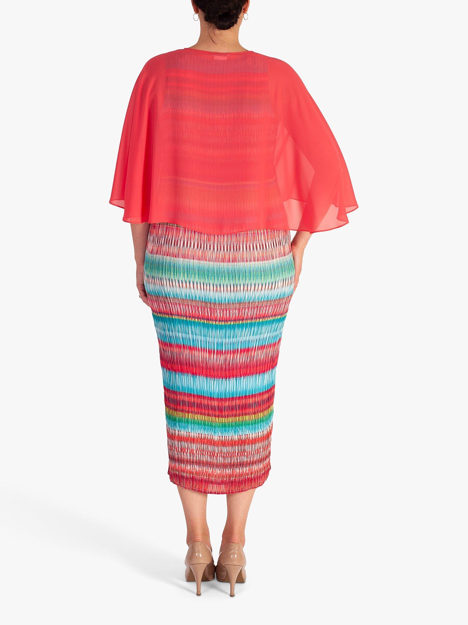 Product image 2 of 4, which shows chesca Chiffon Shawl, Coral, One Size
