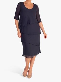 chesca Layered Knee Length Dress, Pewter