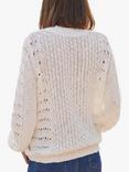 Pure Collection Linen Cotton Stitch Texture Jumper, Ivory