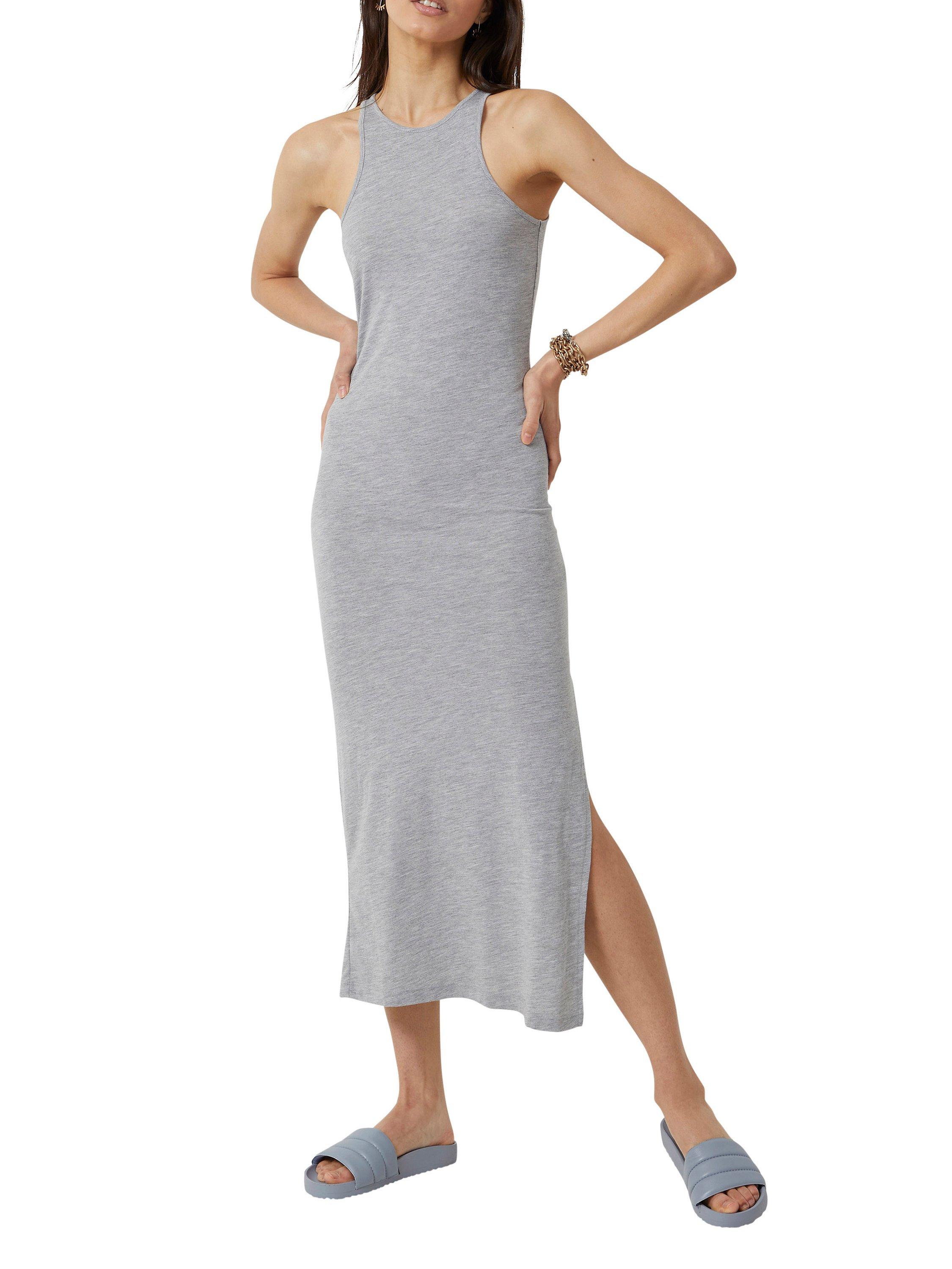 French Connection Mead Racer Midi Dress, Light Grey Mel