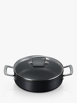Le Creuset Toughened Non-Stick Sauteuse Pan & Lid - view 2, Black