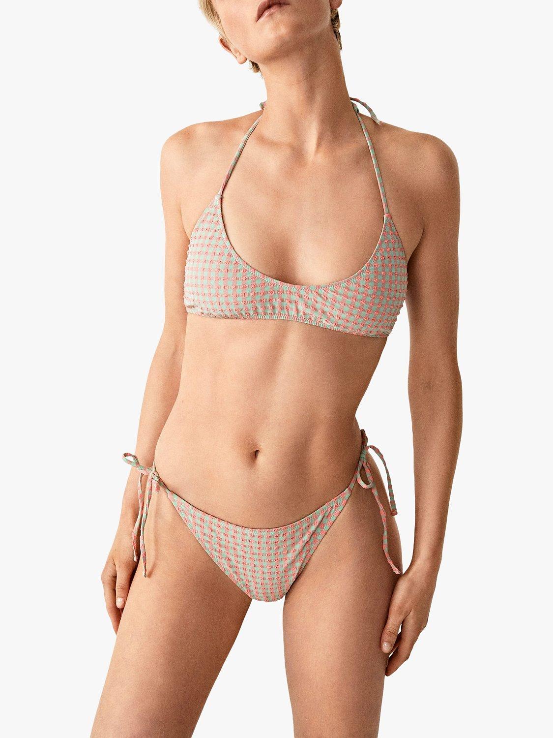 Mango Maica Bikini Bottoms, Green/Multi