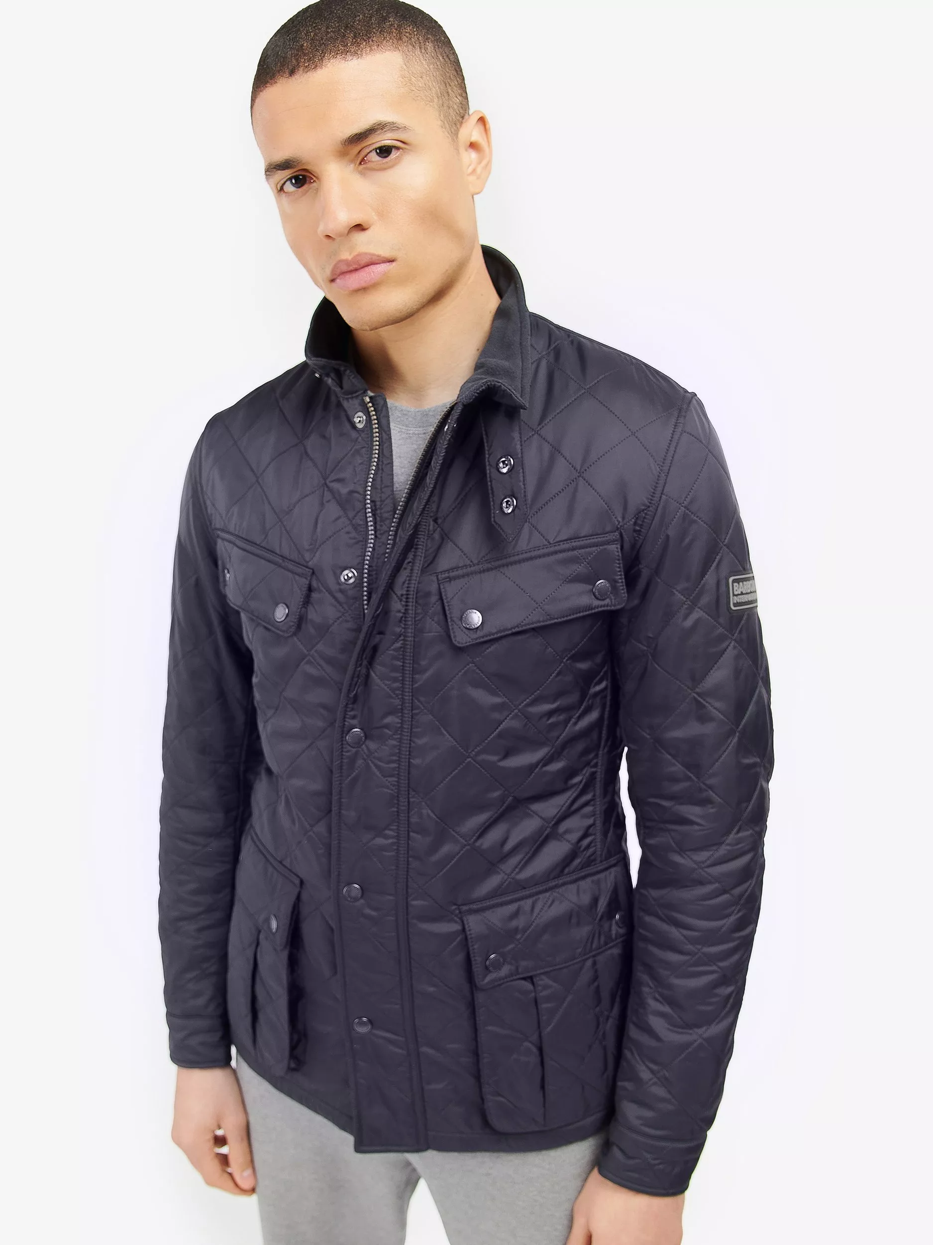 Barbour International Tourer Ariel Polar Quilted Jacket Navy