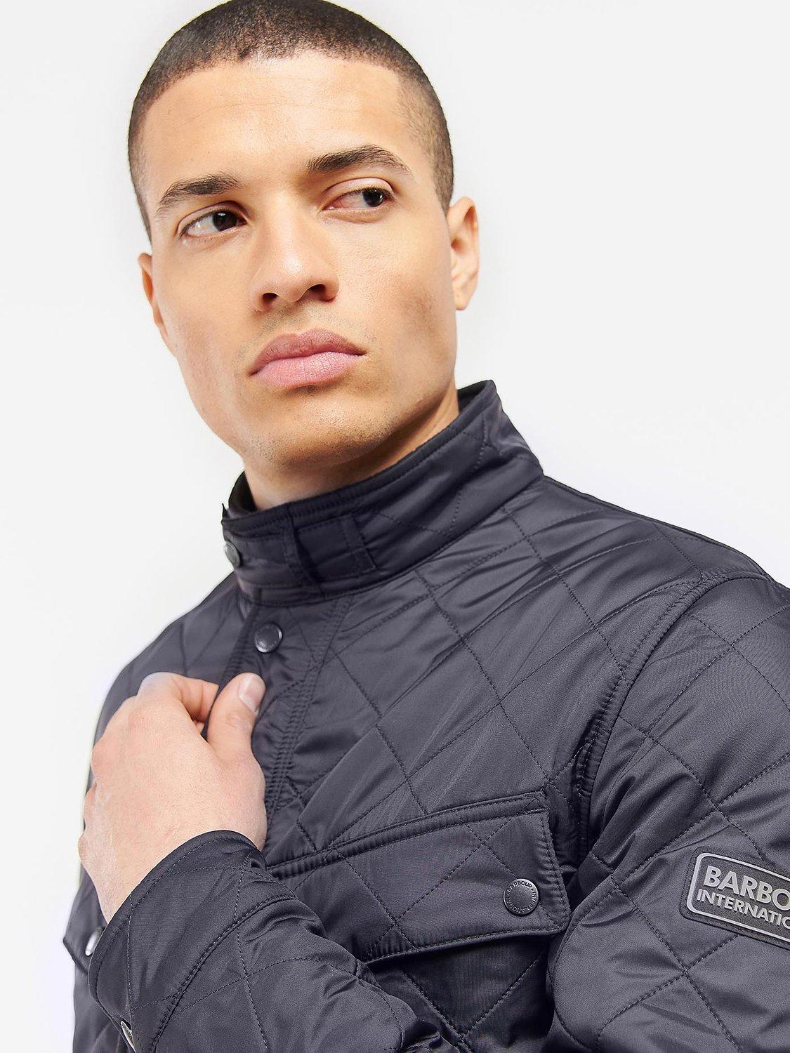 Product image 6 of 10, which shows Barbour International Tourer Ariel Polar Quilted Jacket, Navy, S