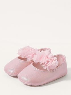 Monsoon Baby Shimmer Corsage Booties - view 2, Pink