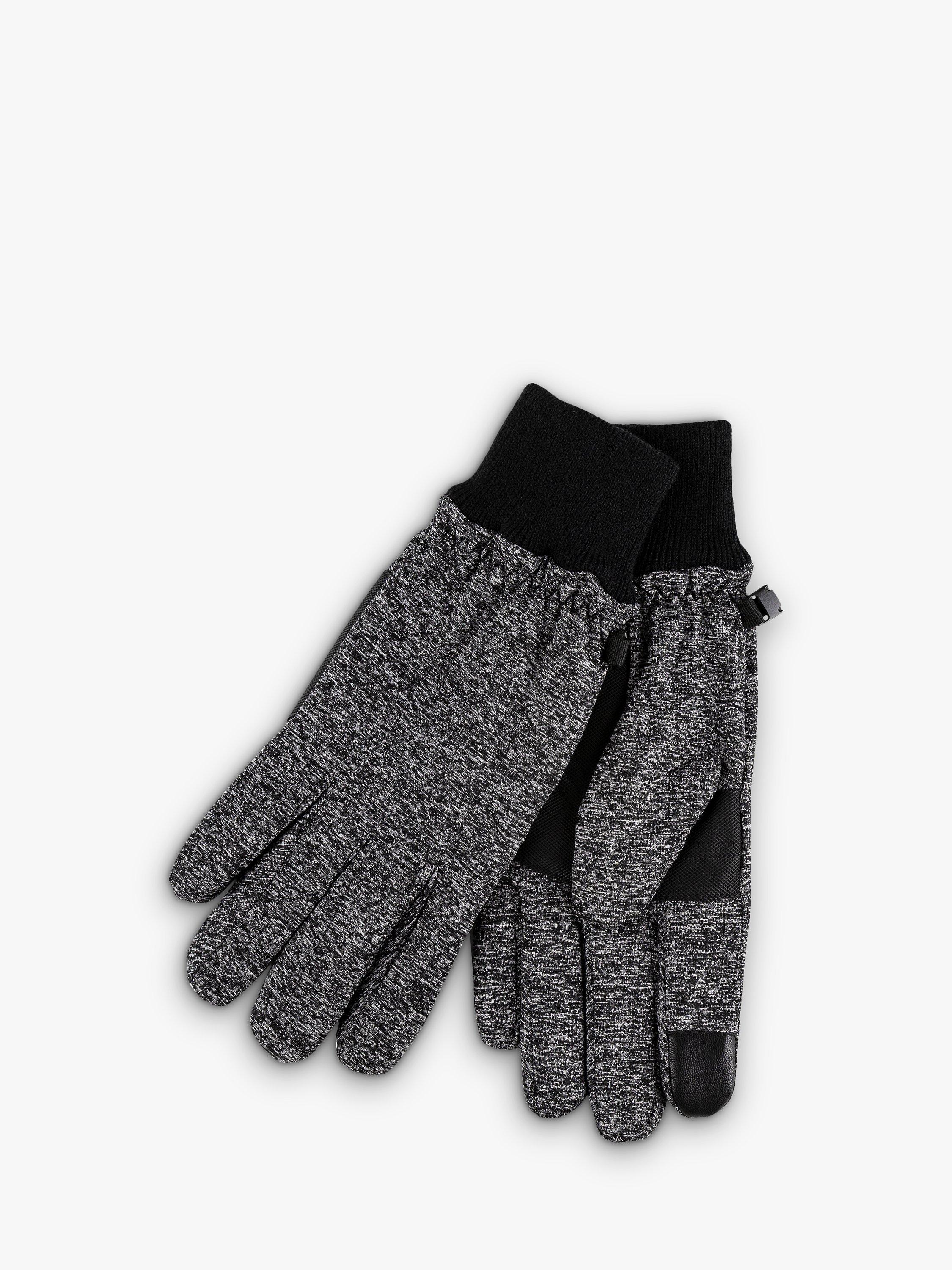 totes Isotoner Water Repellent Stretch Smartouch Gloves, Black, S-M