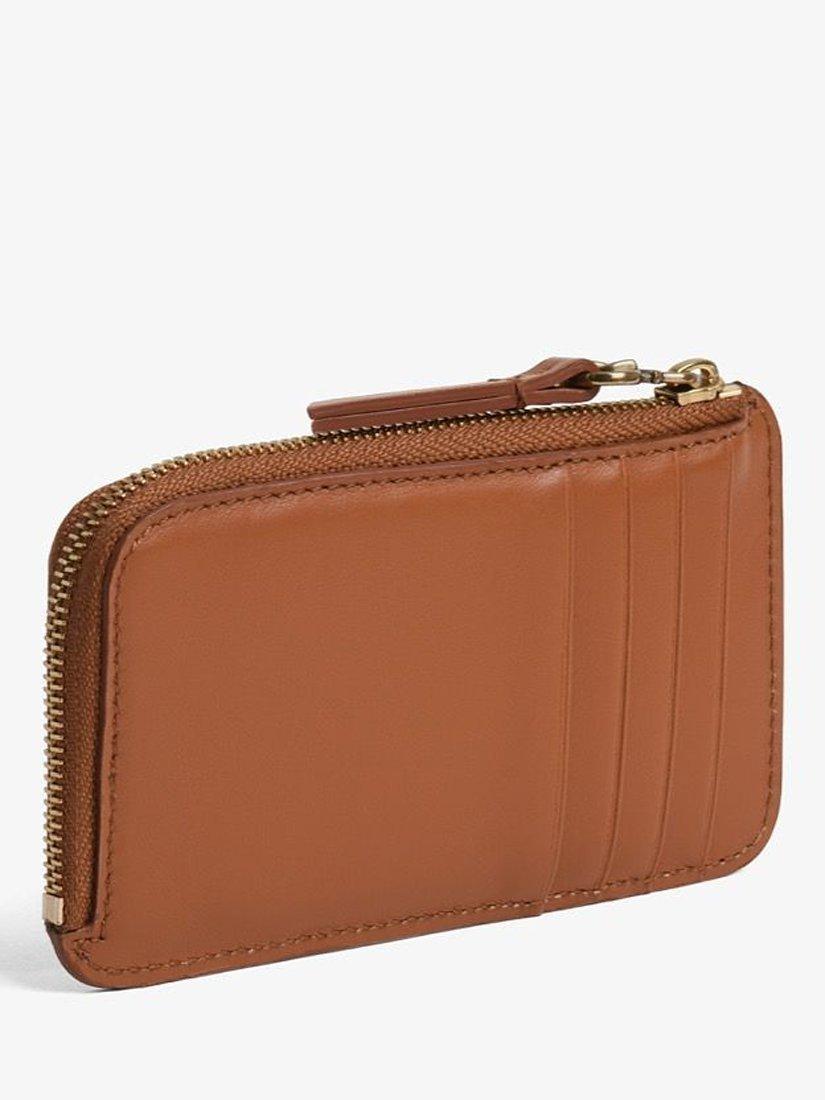 Gerard Darel Leather Small Card Holder, Camel