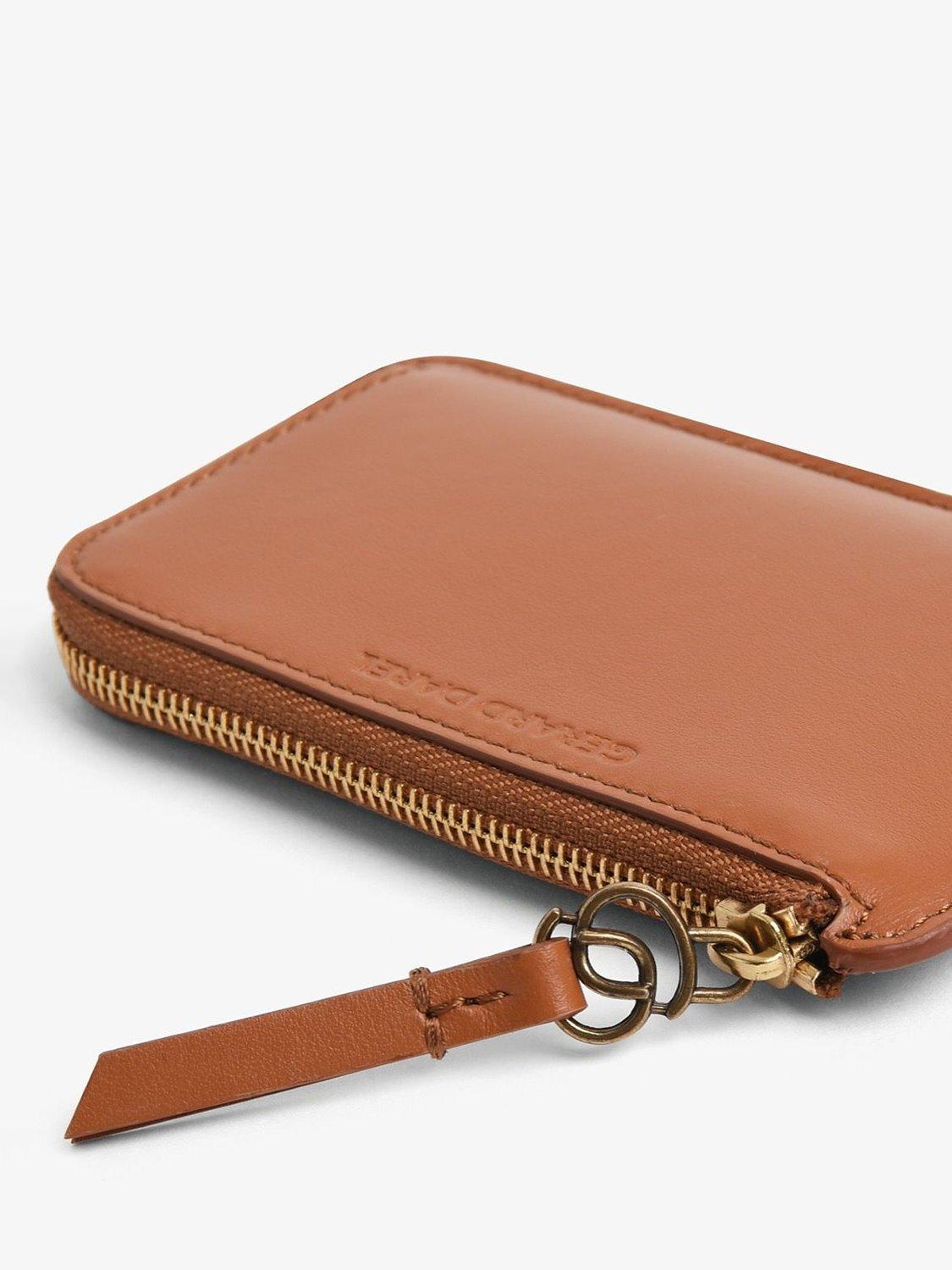 Gerard Darel Leather Small Card Holder, Camel
