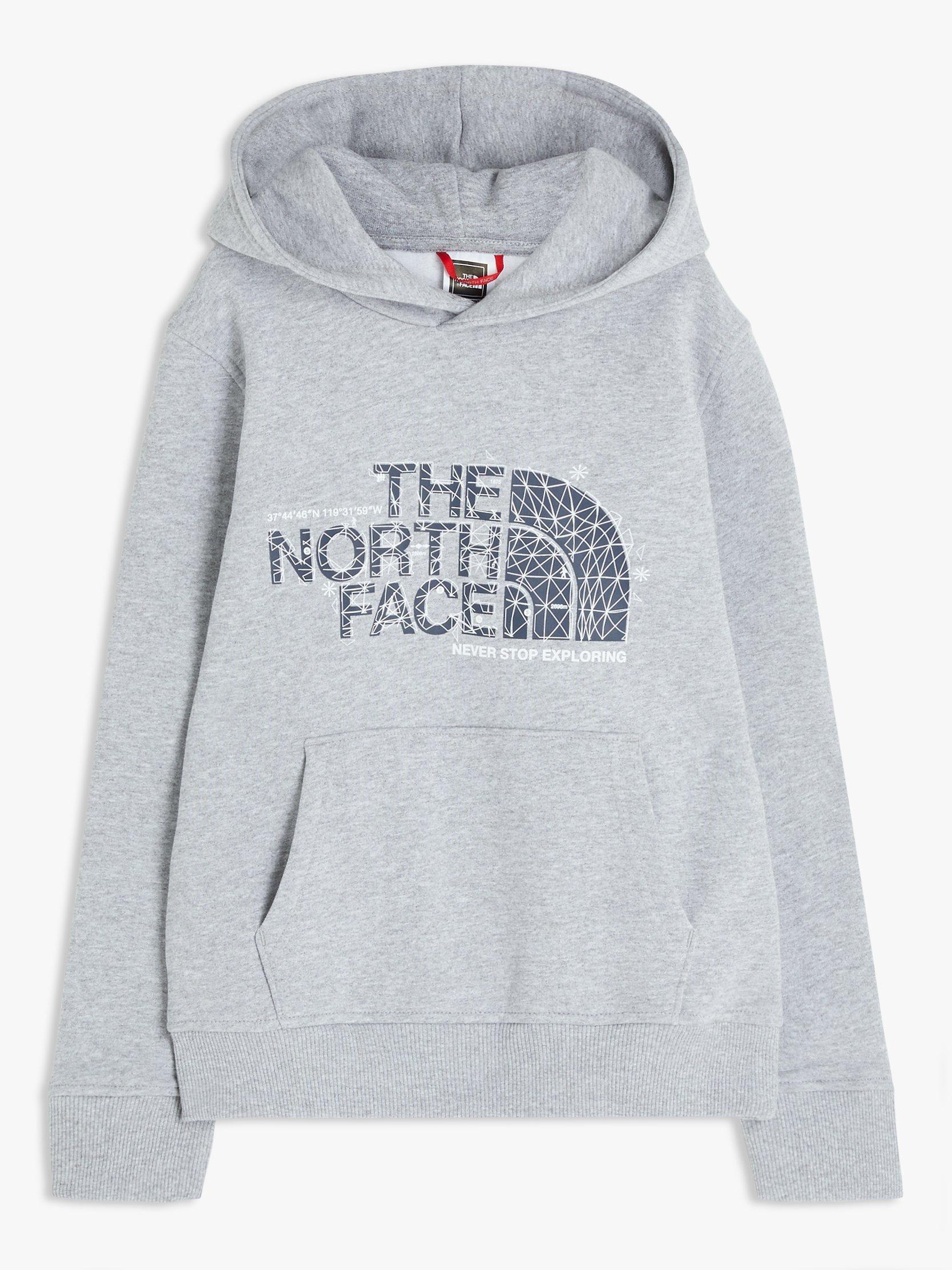 The North Face Kids' Drew Peak Logo Hoodie, Grey Marl