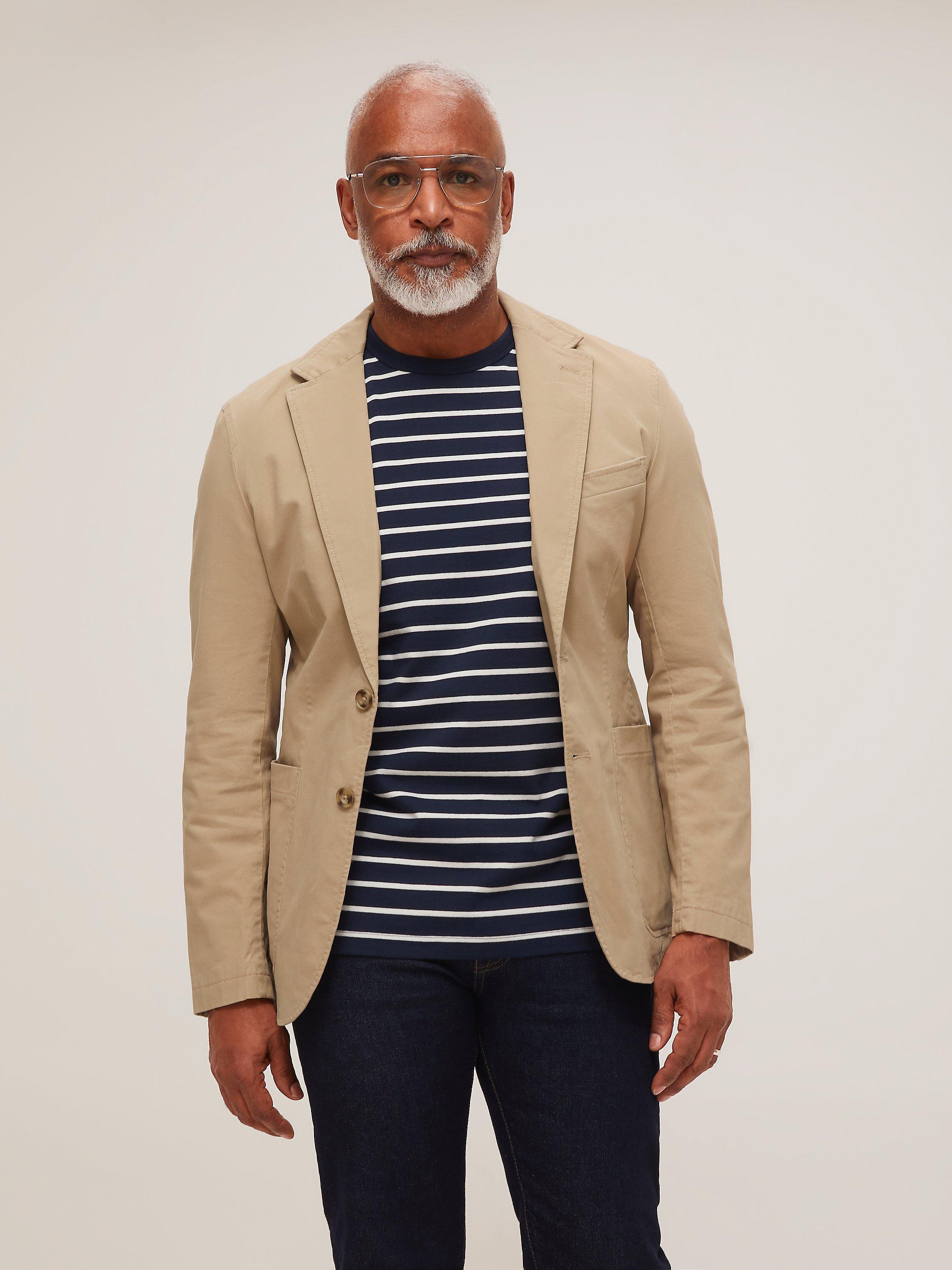 John Lewis Unstructured Cotton Blazer, Stone