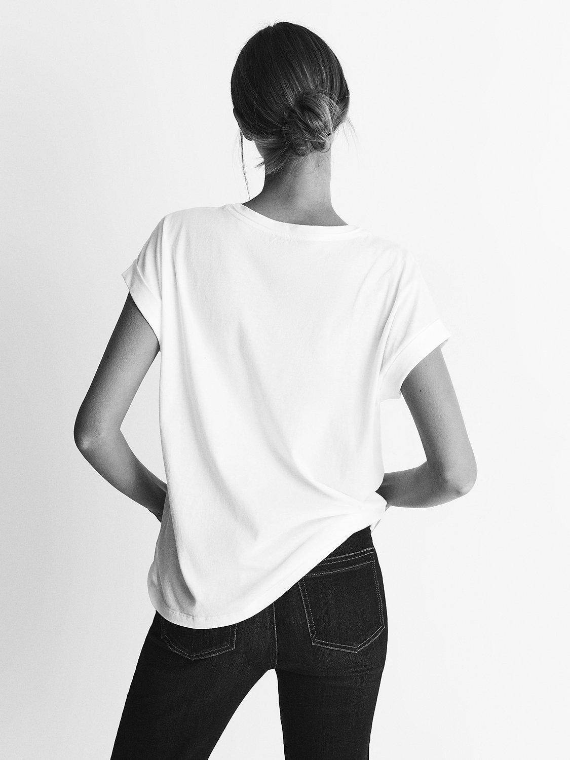 Product image 5 of 6, which shows Reiss Tereza Cotton Jersey T-Shirt, White, XXS