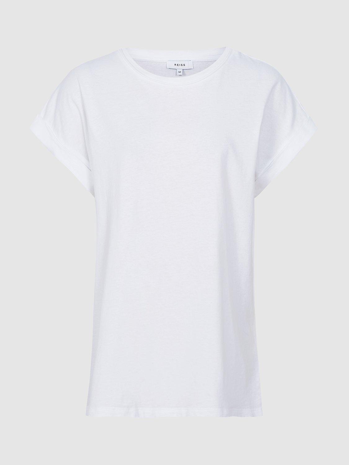 Product image 3 of 6, which shows Reiss Tereza Cotton Jersey T-Shirt, White, XXS
