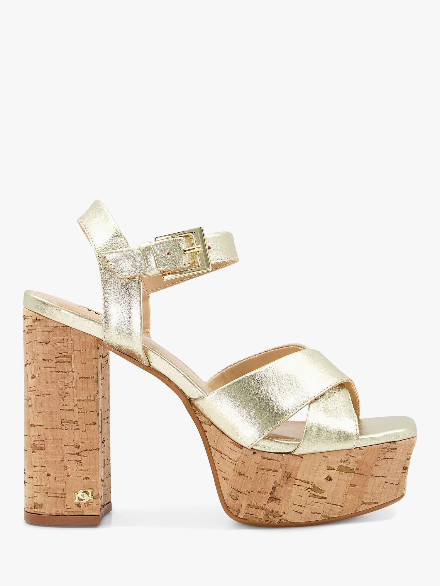 Dune Jealous Leather Platform Heeled Sandals