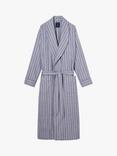 British Boxers Westwood Stripe Brushed Cotton Dressing Gown, Pebble Grey