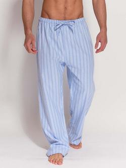 British Boxers Stripe Brushed Cotton Pyjama Trousers - view 2, Westwood Blue