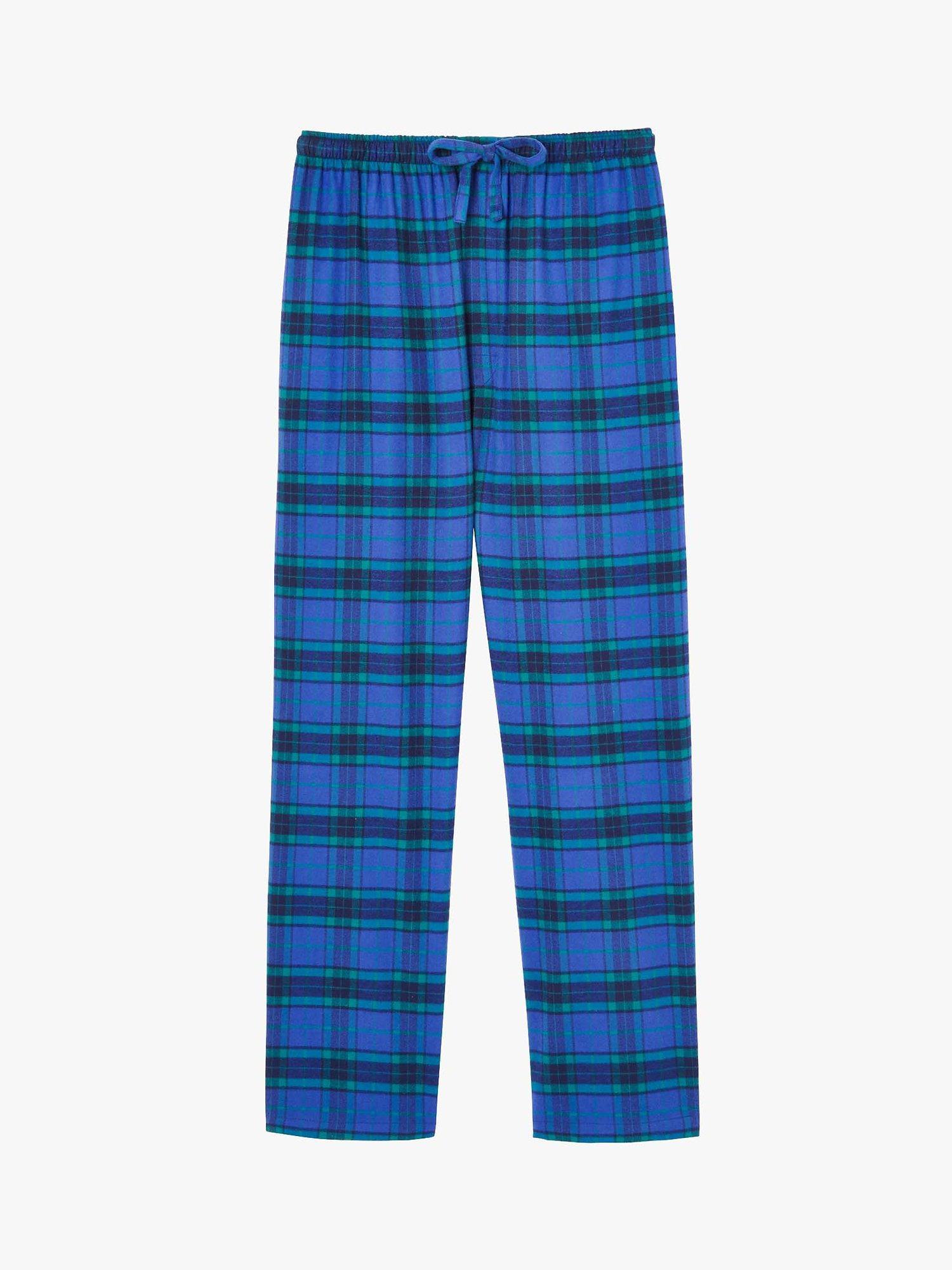 British Boxers Brushed Cotton Tartan Pyjama Trousers, Midnight, S