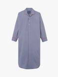 British Boxers Stripe Crisp Cotton Nightshirt, Navy/Grey