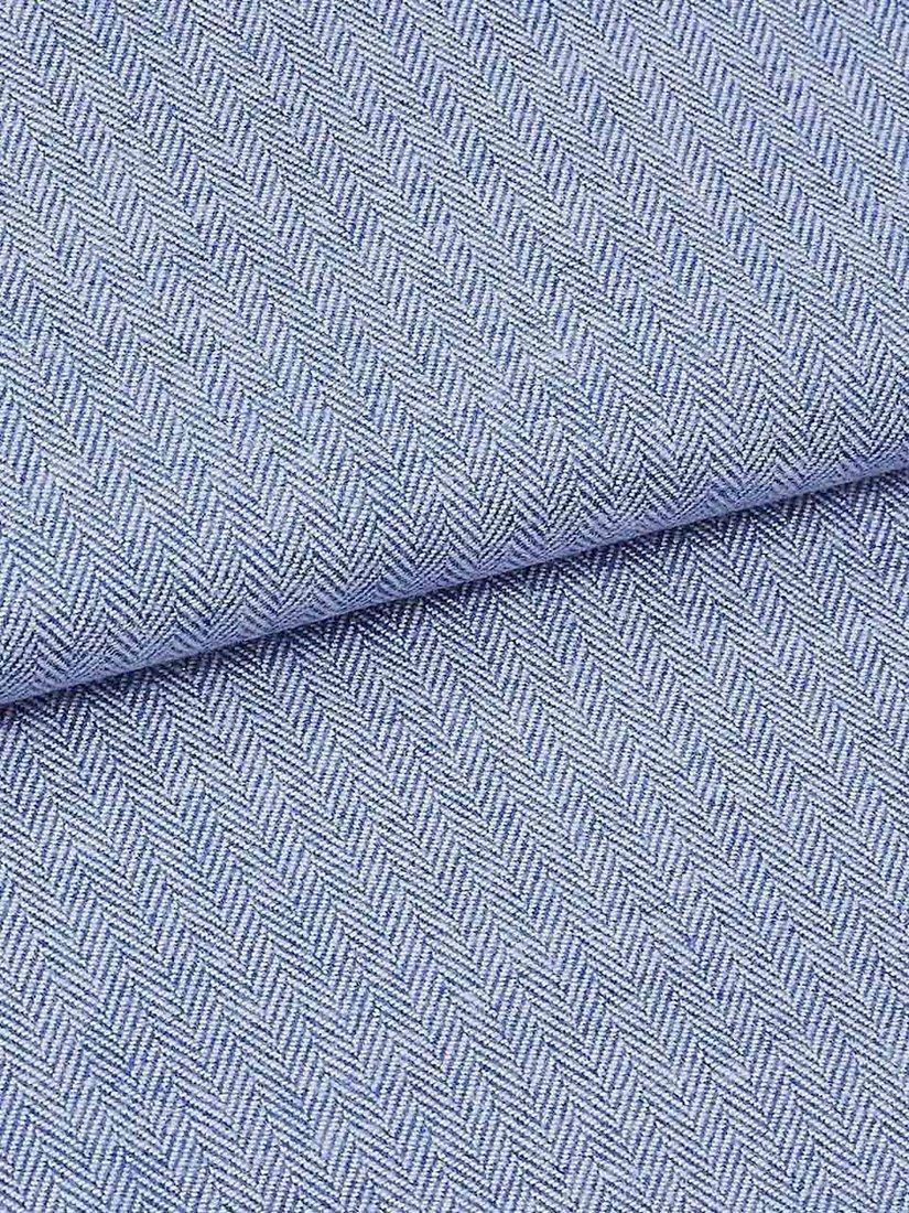 Product image 4 of 4, which shows British Boxers Herringbone Brushed Cotton Pyjamas, Staffordshire Blue, S