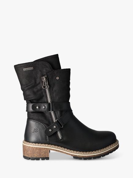 Josef Seibel Waylynn 13 Leather Biker Boots, Black, Black