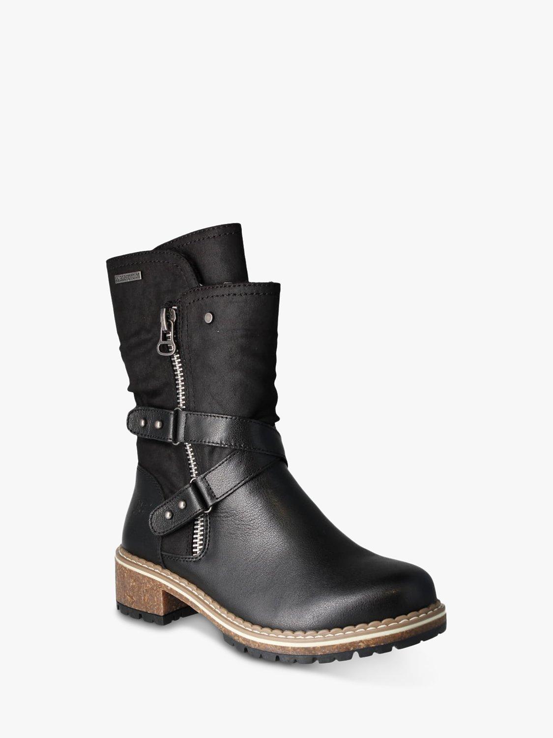 Product image 3 of 5, which shows Josef Seibel Waylynn 13 Leather Biker Boots, Black, 3
