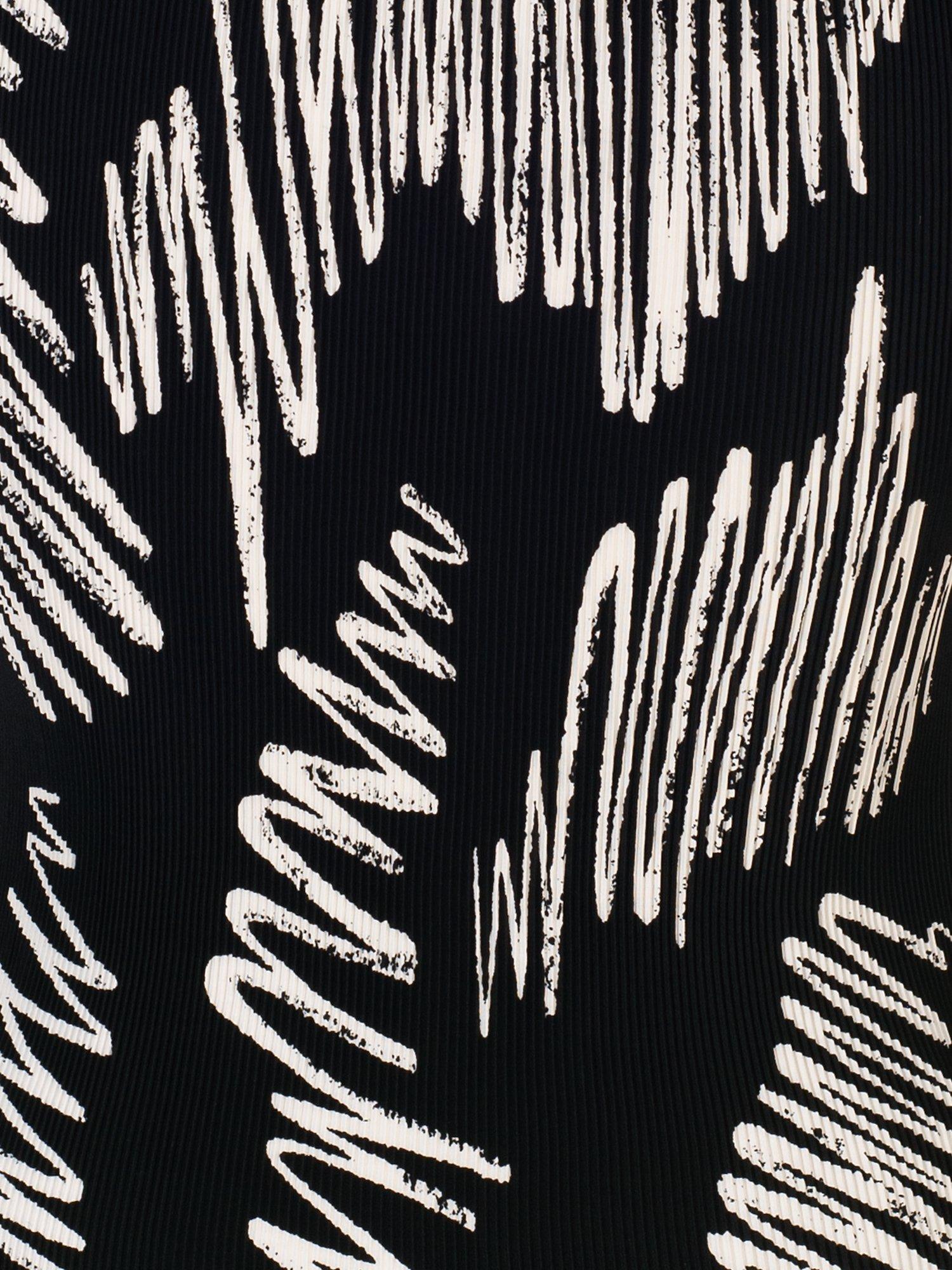 Product image 9 of 9, which shows chesca Scribble Plissé Pleated Jacket, Black/White, 12-14