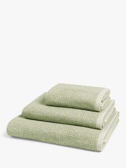 John Lewis Textured Towels, Sage