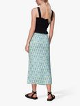 Whistles Checkerboard Shells Midi Skirt, Blue/Multi